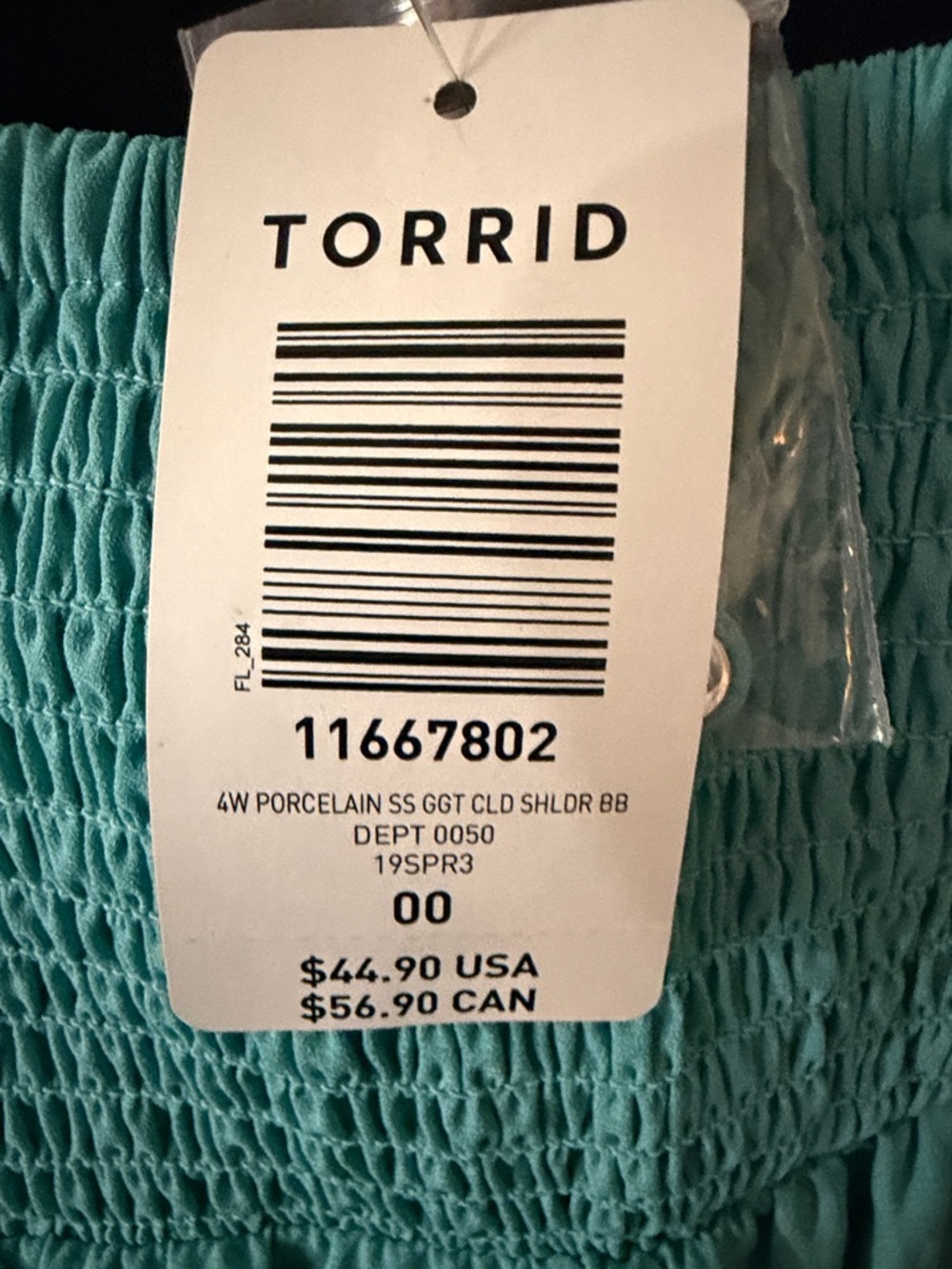 torrid Cold-Shoulder Button-Front Top size 00 - Picture 3 of 4